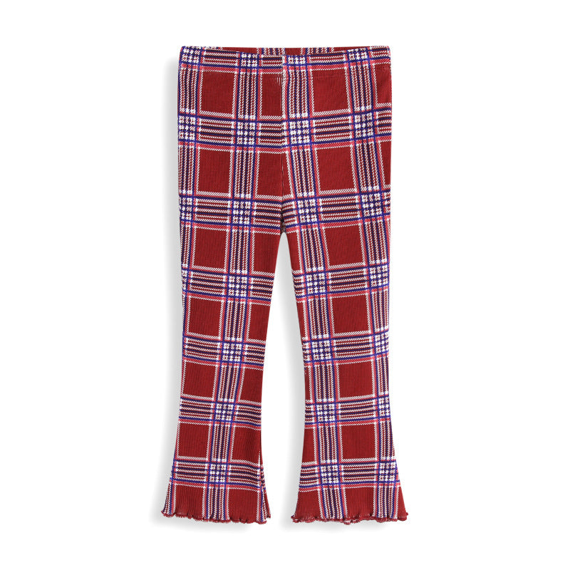 Women's flared pants with check pattern Mune Fashion