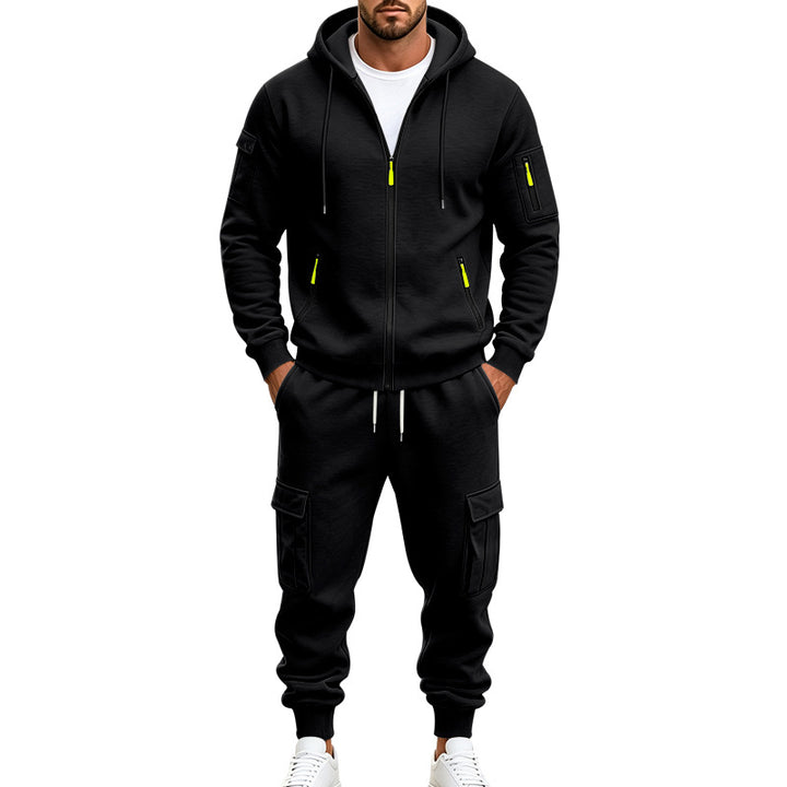 Men's Functional Cargo Sweatset with Hoodie and Multi-Pocket Jogger Mune Fashion