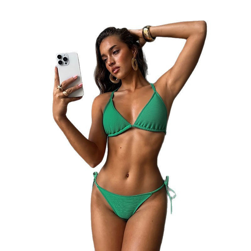 Women's Triangle Bikini Set with Adjustable Straps and Playful Cut Mune Fashion