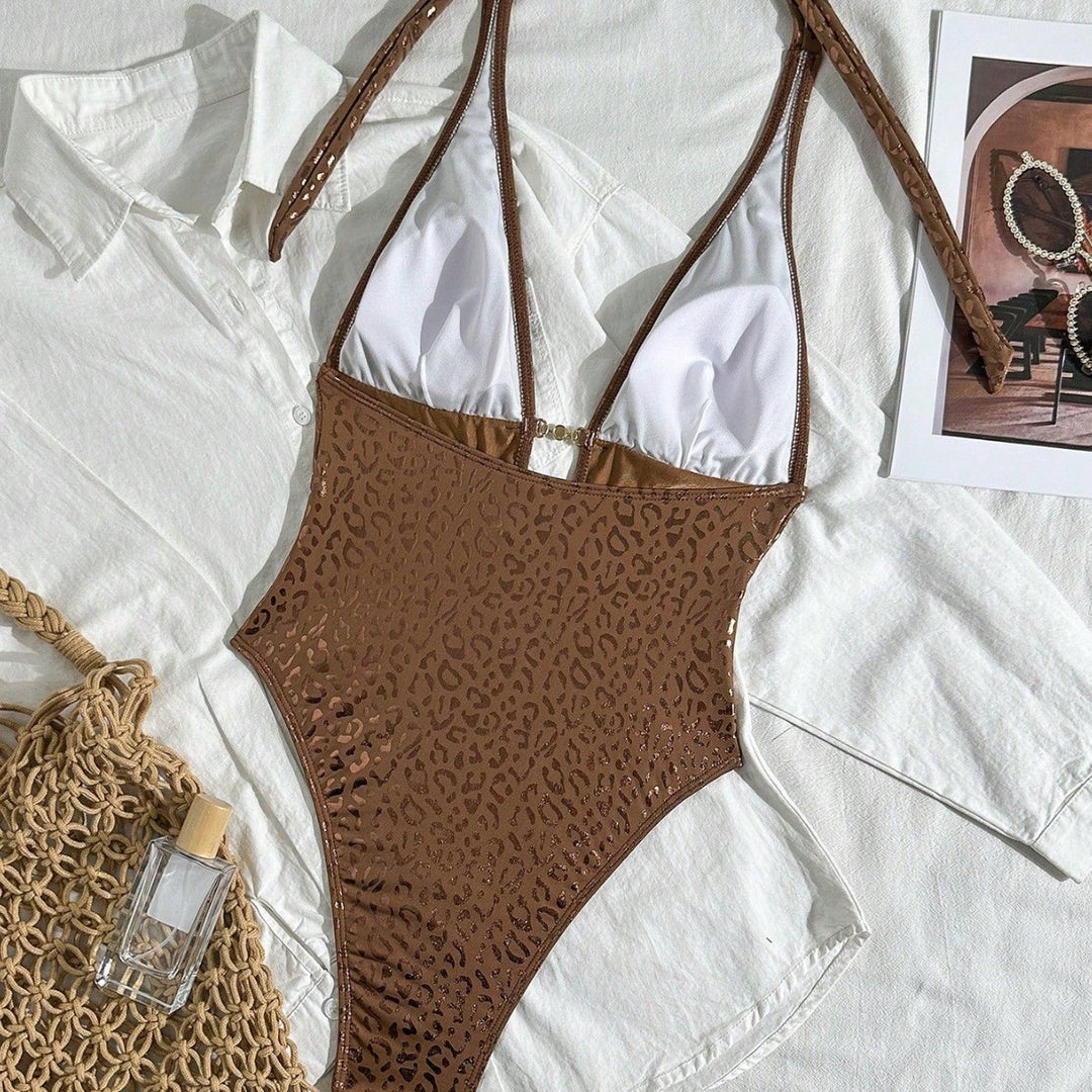 Women Elegant Swimsuit with Deep Back Cutout Mune Fashion