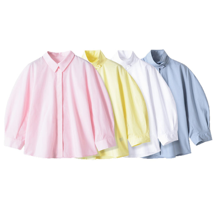 Women Oversized Short Jacket with Stand-Up Collar and Wide Raglan Sleeves Mune Fashion