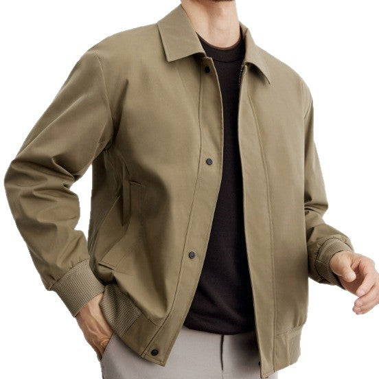 Men's classic Harrington jacket with ribbed hem and concealed zipper Mune Fashion