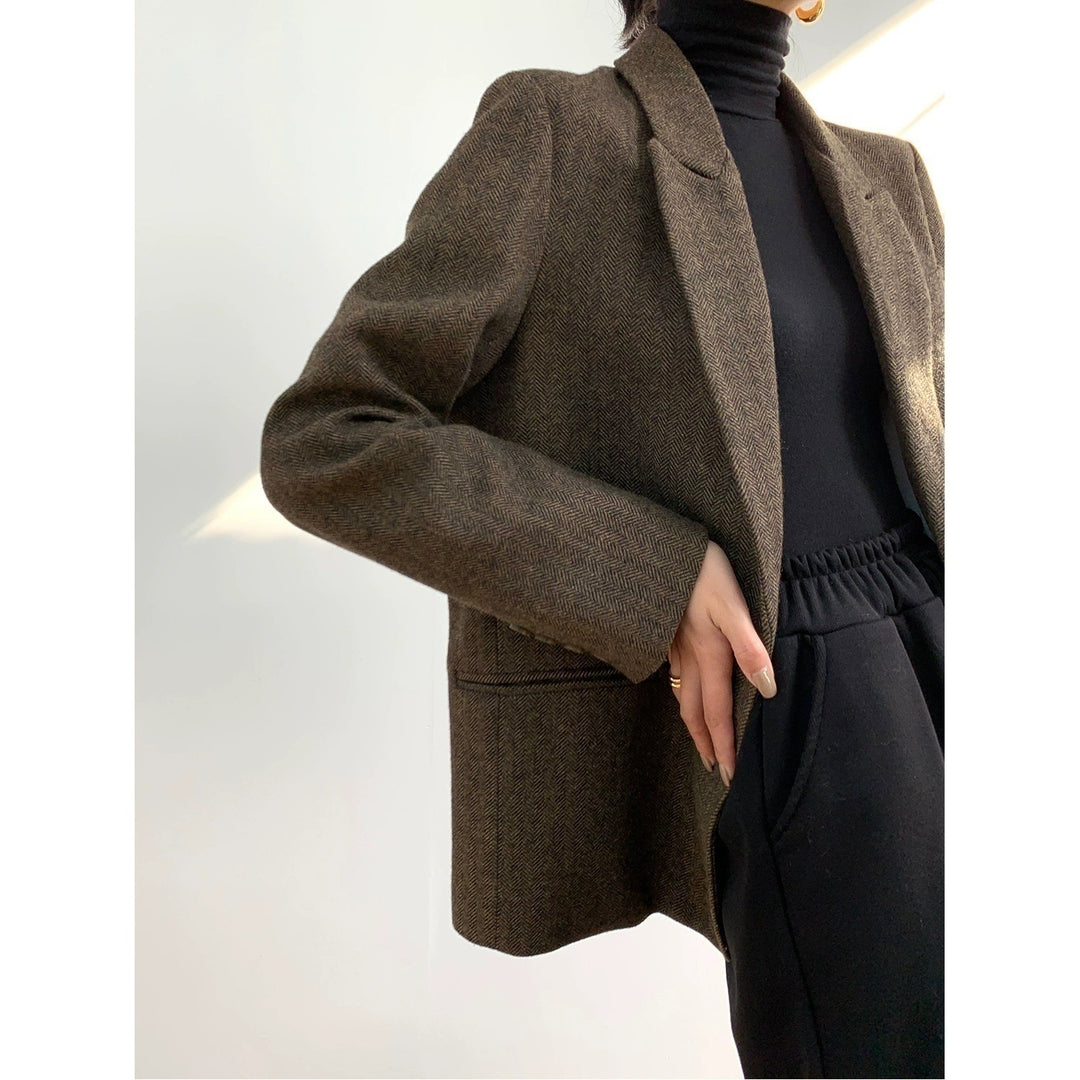 Ladies Elegant Wool Blazer Mune Fashion