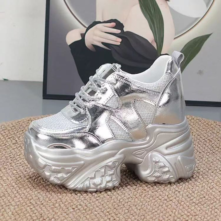 Women fashion chunky sneakers with high platform sole and breathable mesh upper Fashion