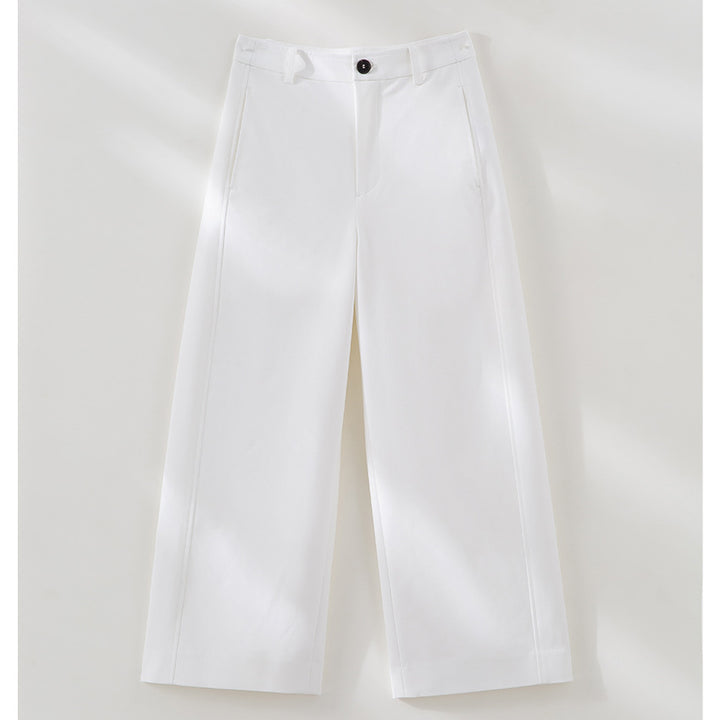 Women High-Waisted Wide Suit Trousers with Crease and Straight Leg Mune Fashion