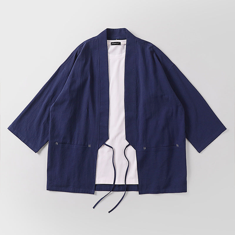 Unisex Kimono-Haori-Jacket with tie belt and three-quarter sleeves Mune Fashion