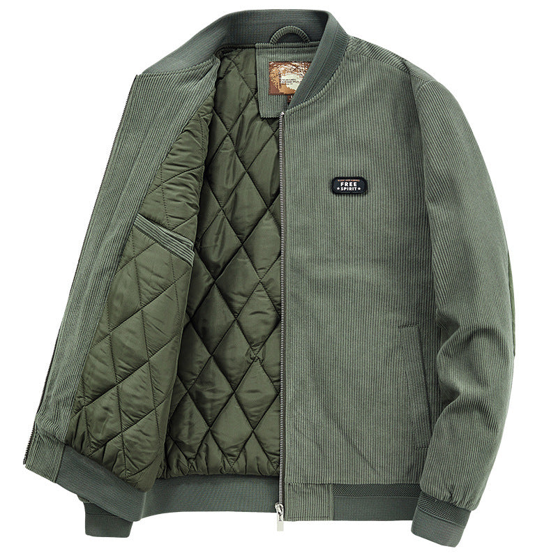 Men's corduroy blouson with quilted thermal lining and ribbed cuffs Mune Fashion