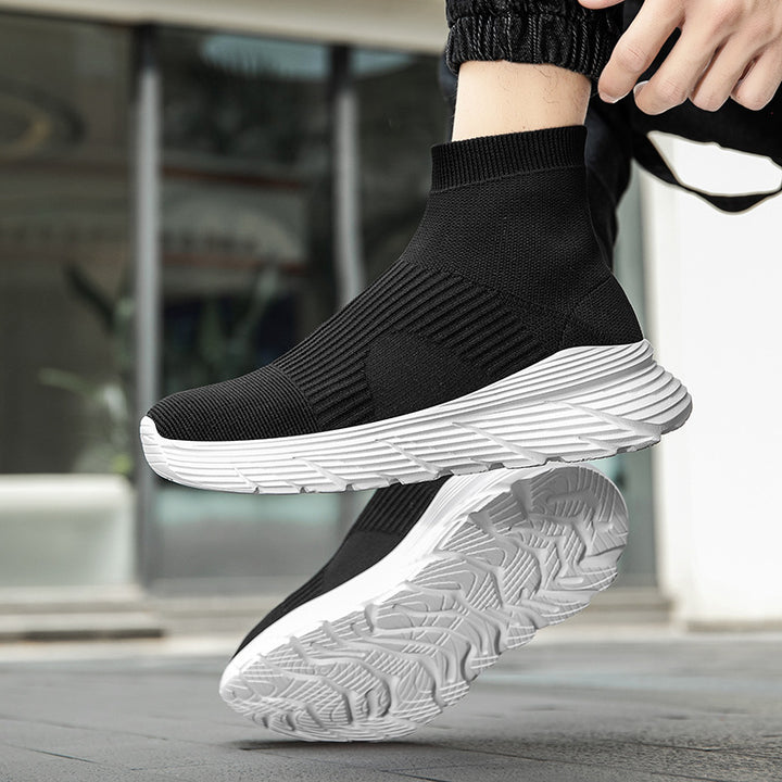 Women nan seamless knit casual sneaker with sock collar and shock-absorbing profile sole Mune Fashion