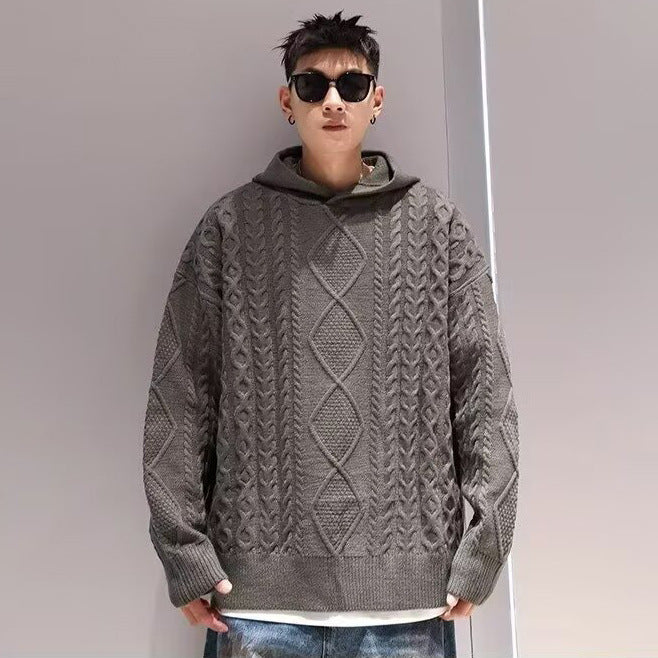 Men's Chunky Knit Hoodie Pullover Mune Fashion