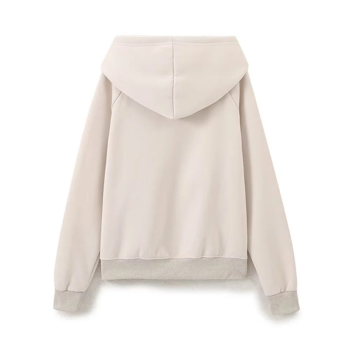 Women's casual hoodie with kangaroo pocket raglan sleeves and brushed interior Mune Fashion