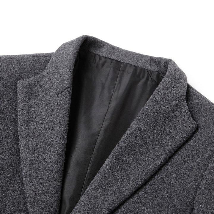 Men Tailored Wool Blend Coat with Notch Lapel and Two-Button Closure Mune Fashion