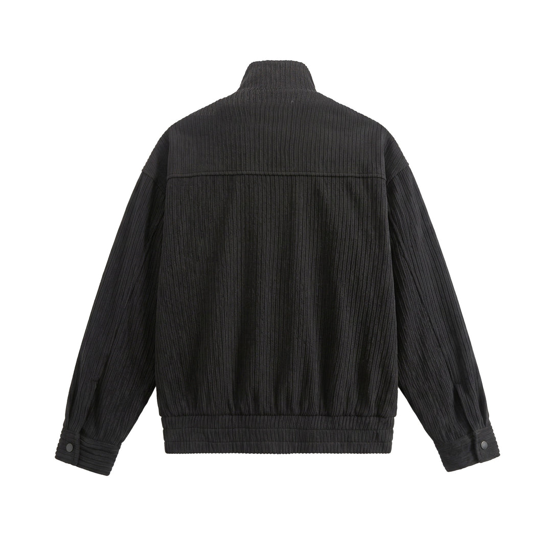Men's Structured Boxy Jacket with Stand-Up Collar and Two-Way Zipper Mune Fashion