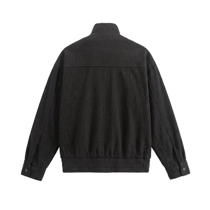 Men's Structured Boxy Jacket with Stand-Up Collar and Two-Way Zipper Mune Fashion