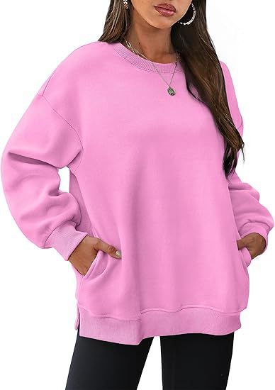 Women’s casual oversized sweatshirt with side pockets, ribbed hem, and dropped shoulder Mune Fashion