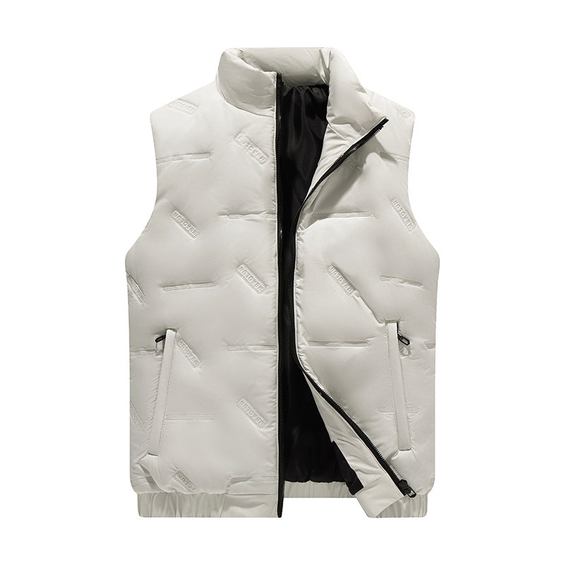 Men's lightweight quilted thermal vest with all-over logo, windproof outer shell and concealed zipper pockets Mune Fashion