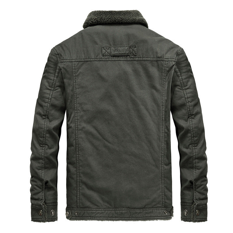 Men's Robustly Crafted Canvas Blouson Jacket with Full Sherpa Lining and Utility Pockets Mune Fashion