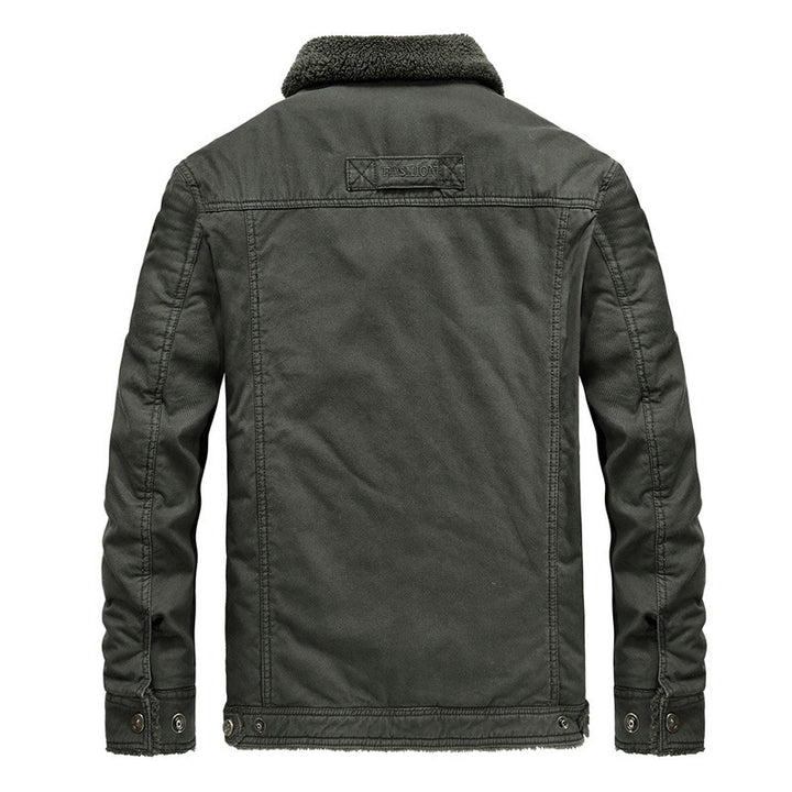 Men's Robustly Crafted Canvas Blouson Jacket with Full Sherpa Lining and Utility Pockets Mune Fashion