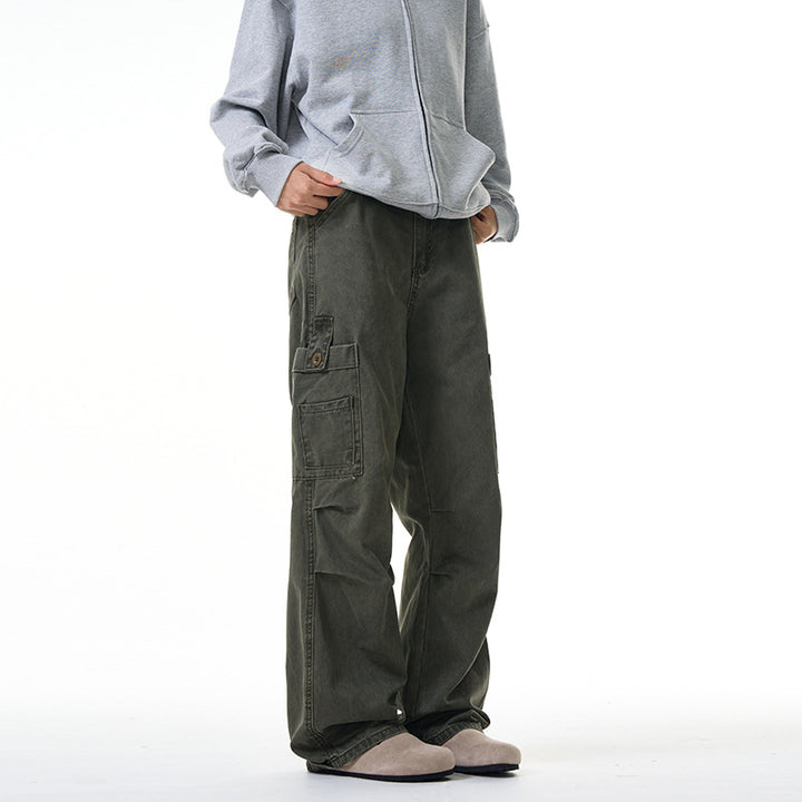 Men's loose-fitting multifunctional cargo pants with large flap pockets and straight wide legs Mune Fashion