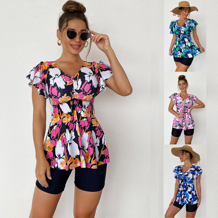Women’s Tankini Set with stylish ruffle details and comfortable shorts Mune Fashion