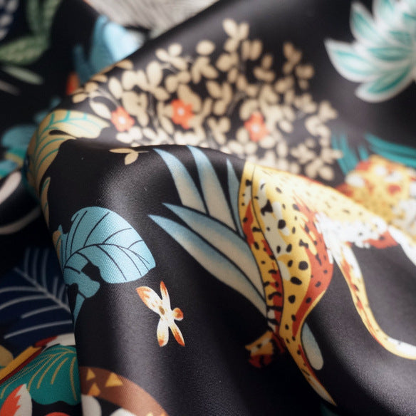Women's Midi Skirt with Floral Animal Print Mune Fashion