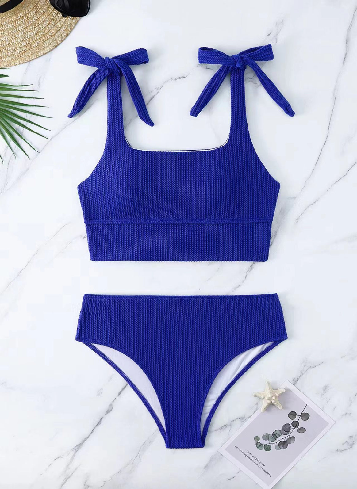 Women's bikini set with trendy ribbed design and adjustable tie straps Mune Fashion
