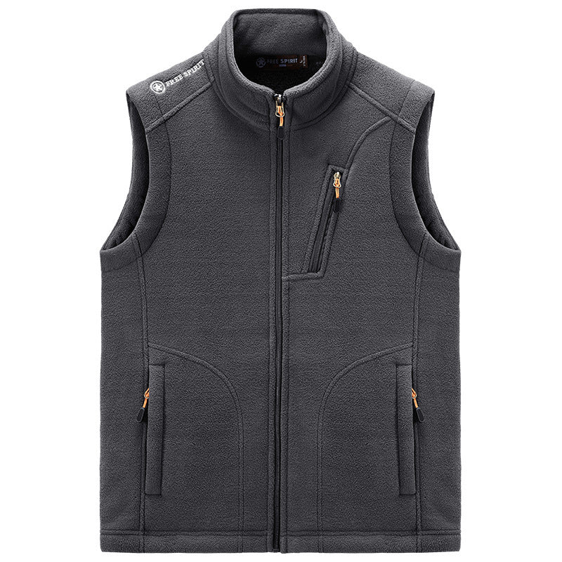 Men's fleece thermal vest with organizer chest pocket and wind-resistant structure Mune Fashion