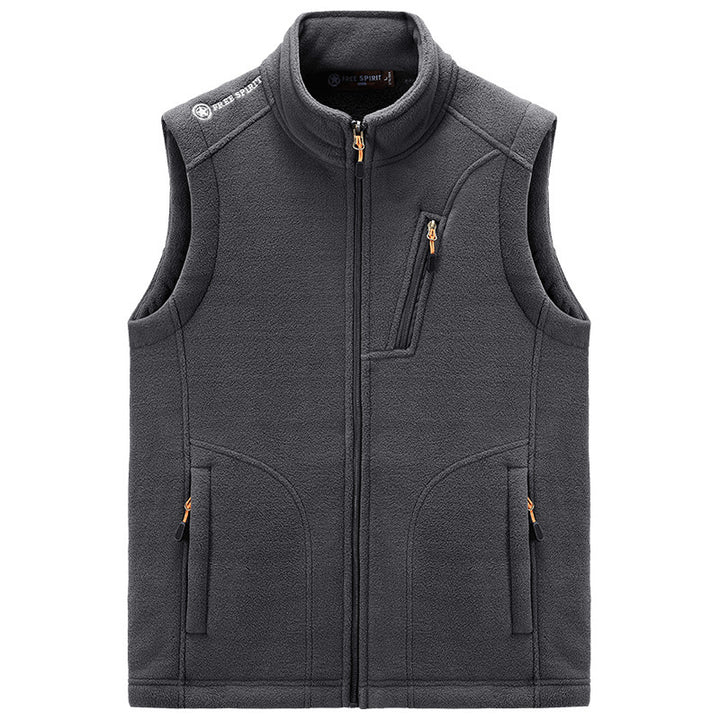 Men's fleece thermal vest with organizer chest pocket and wind-resistant structure Mune Fashion