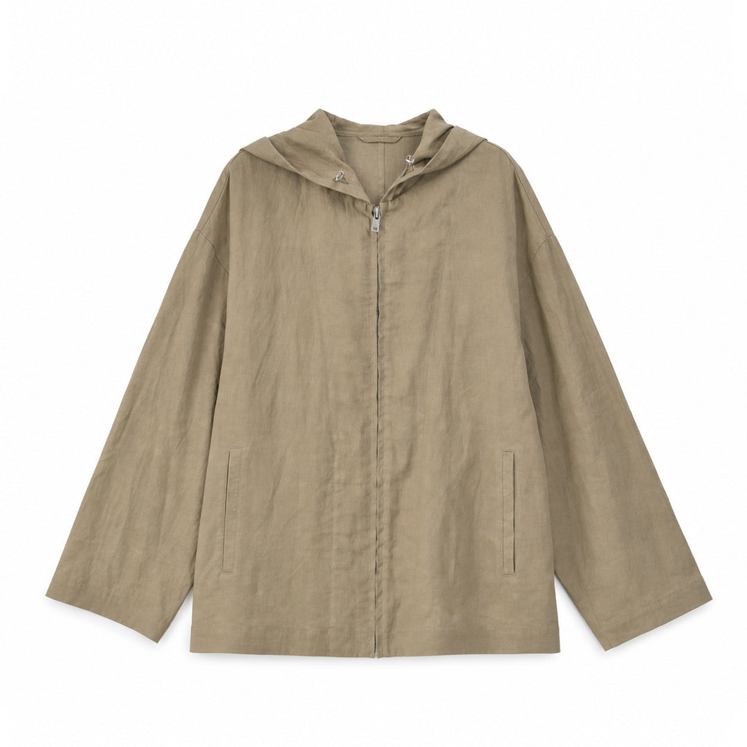 Damen Leichte Kapuzenjacke aus Leinen Mune Fashion