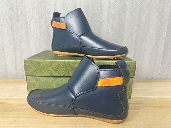 Unisex ankle-high synthetic leather boots with Velcro closure and non-slip rubber sole Mune Fashion