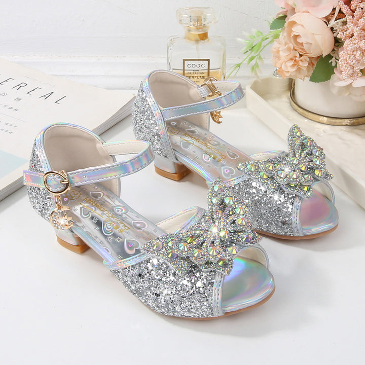 Girl Elegant Ballerina Sandals with Glitter and Rhinestones Mune Fashion