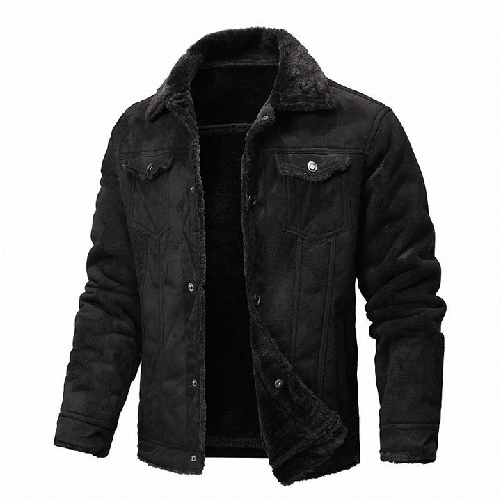 Men's trucker jacket made of suede synthetic leather with teddy lining Mune Fashion