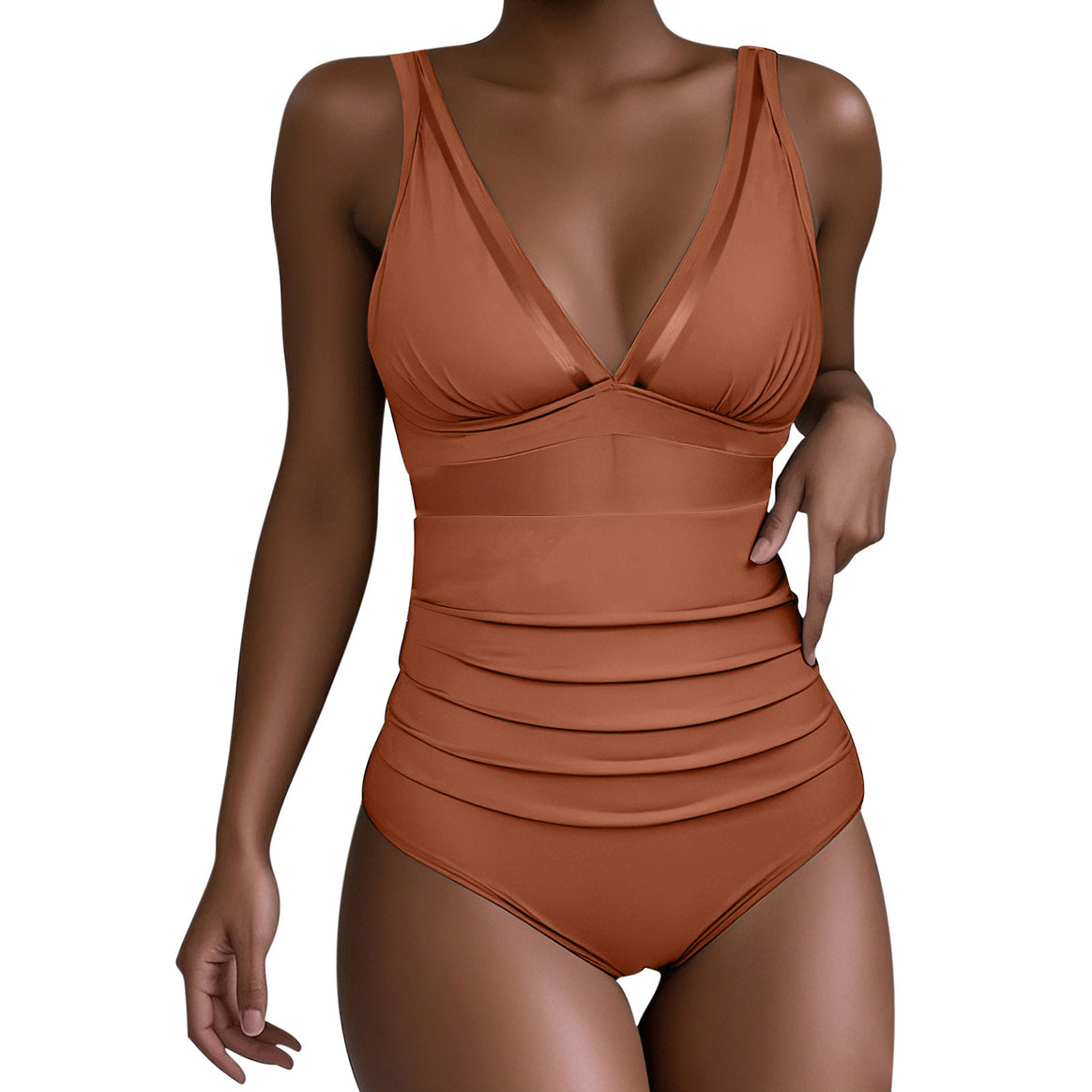 Ladies one-piece swimsuit with modern gathering elements Mune Fashion