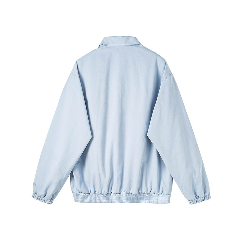 Men's Minimalist Harrington Transitional Jacket with Stand-up Collar, Chin Guard Strap and Elastic Hem Mune Fashion