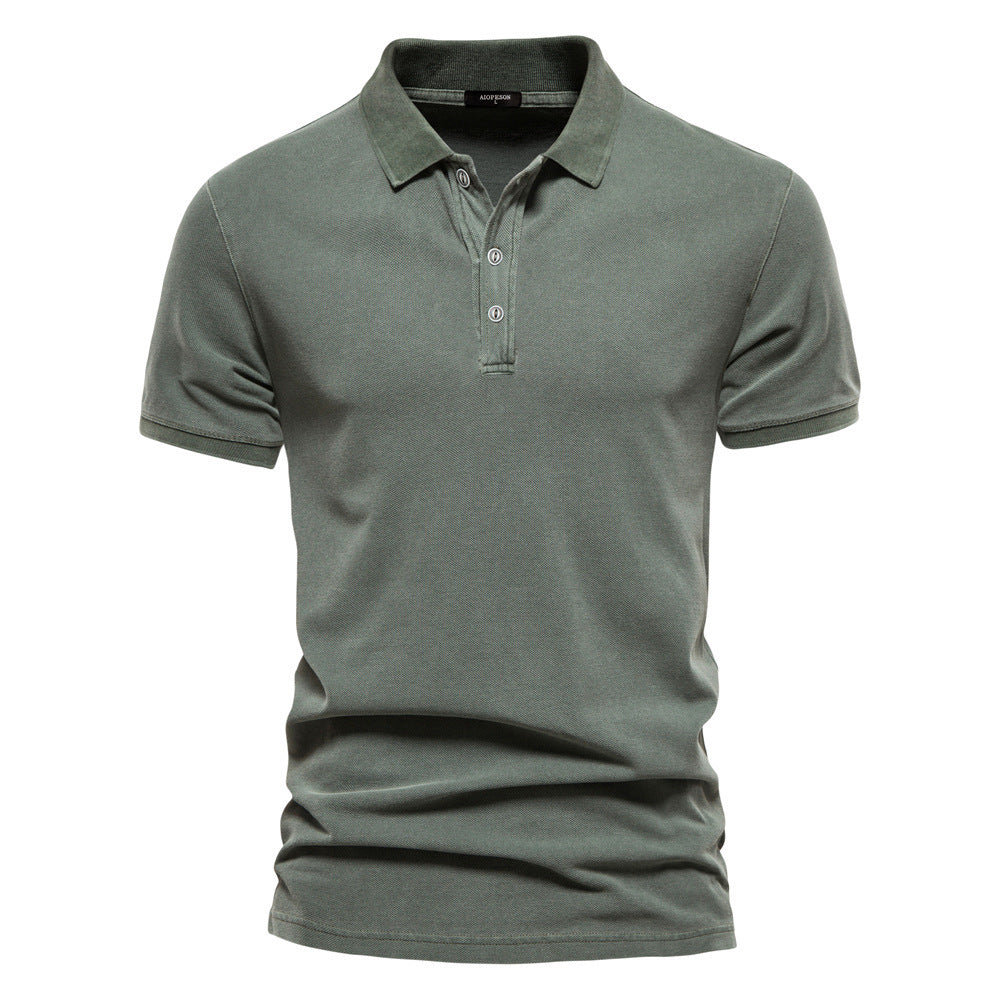 Men's breathable cotton polo with short sleeves and fine piqué structure Mune Fashion
