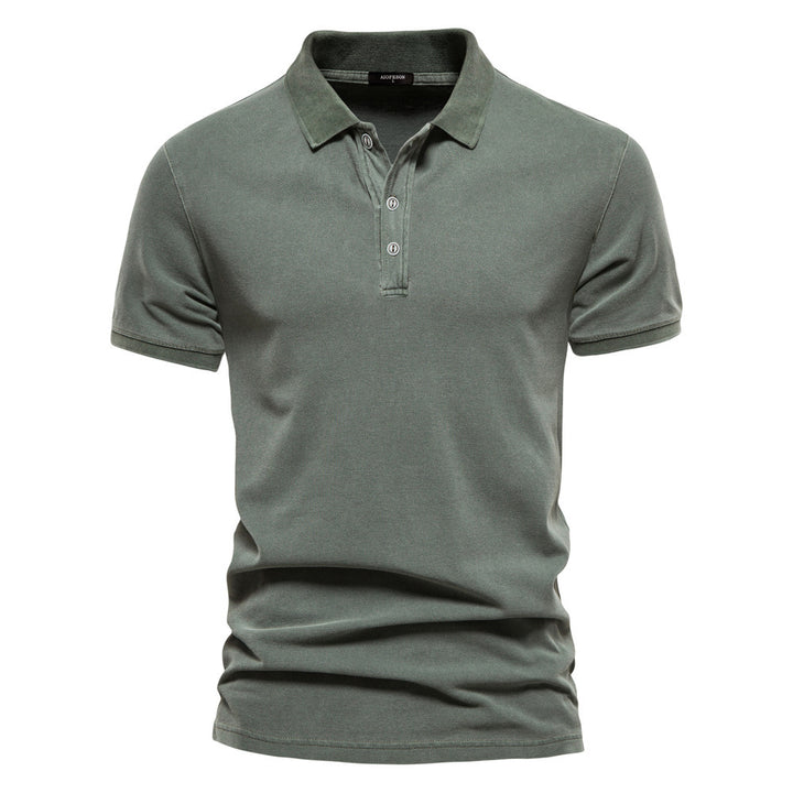 Men's breathable cotton polo with short sleeves and fine piqué structure Mune Fashion