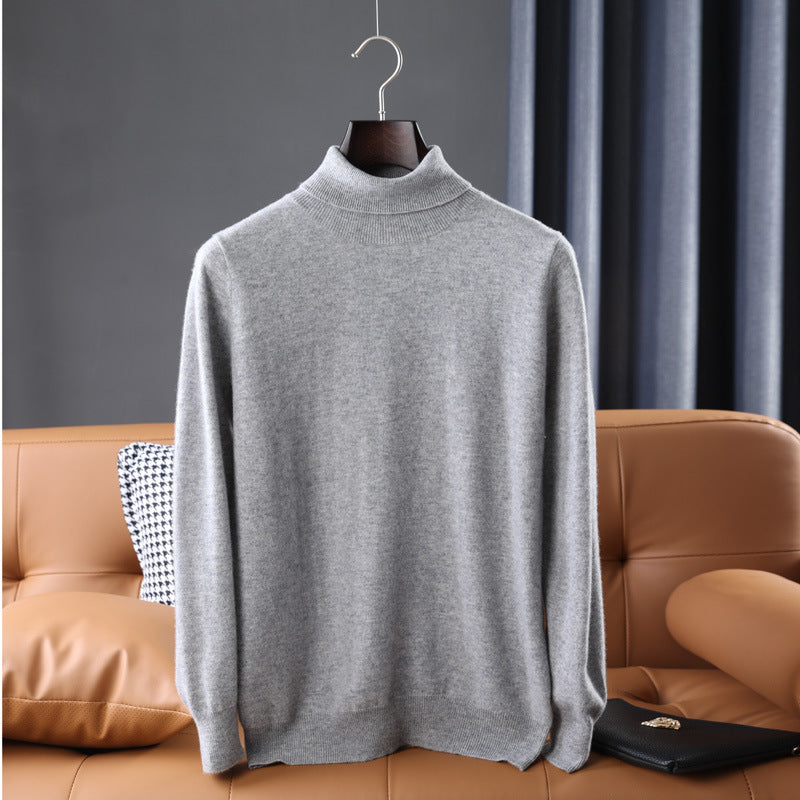 Men's Fine Turtleneck Sweater in Slim Minimal Silhouette made of Wool-Cashmere Mix Mune Fashion
