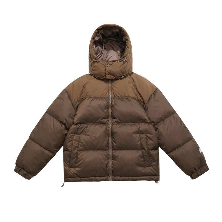 Men's Short Boxy Padded Jacket with High Hood, Drawstring and Elastic Sleeve Cuffs Mune Fashion