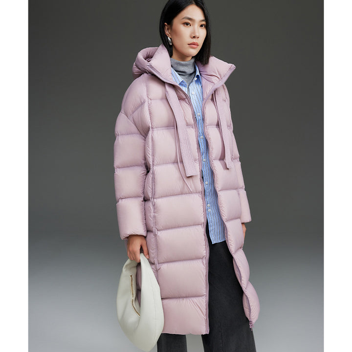Women's Oversized Padded Down Coat with Hood and Extended Silhouette Mune Fashion