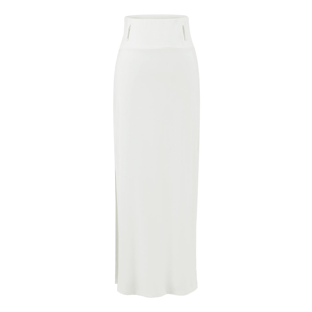Women's Maxi Pencil Skirt made of stretch jersey with high fold-over waistband Mune Fashion