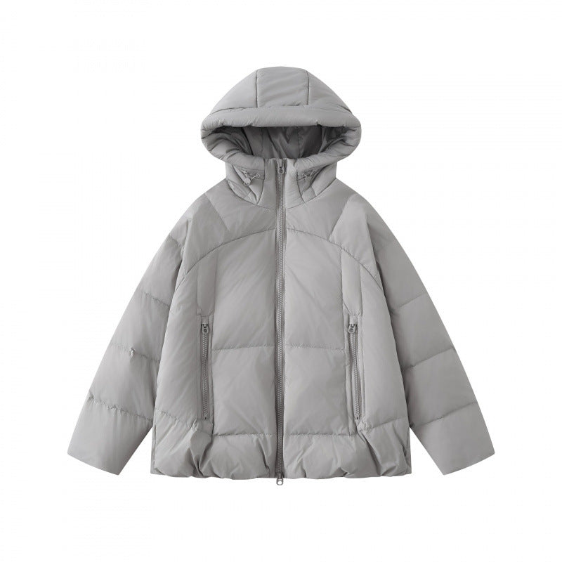 Unisex Short-cut thermal insulating puffer jacket with adjustable hood and two-way zipper Mune Fashion