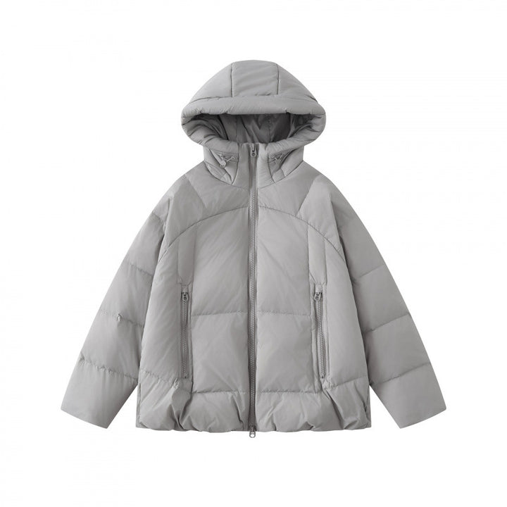 Unisex Short-cut thermal insulating puffer jacket with adjustable hood and two-way zipper Mune Fashion
