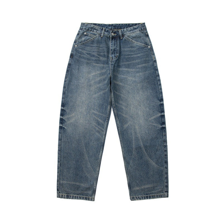 Men's Relaxed-Carrot-Jeans with high waistband and subtle used wash Mune Fashion