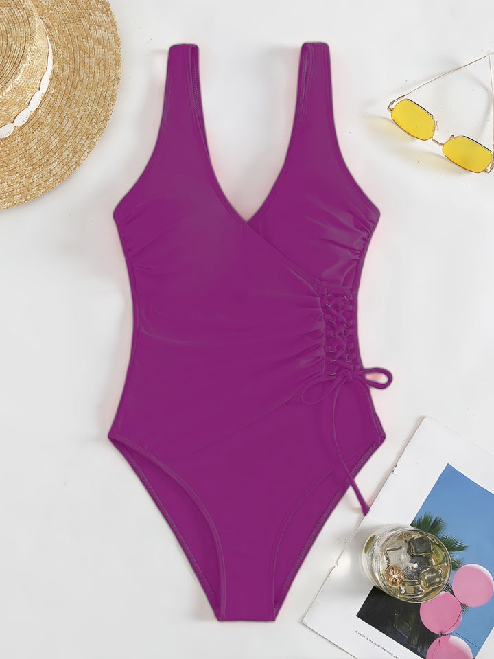 Women's One-Piece Swimsuit with Elegant Wrap Design Mune Fashion