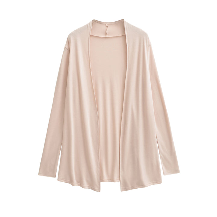 Women Open Flowing Jersey Cardigan with Waterfall Edge Mune Fashion