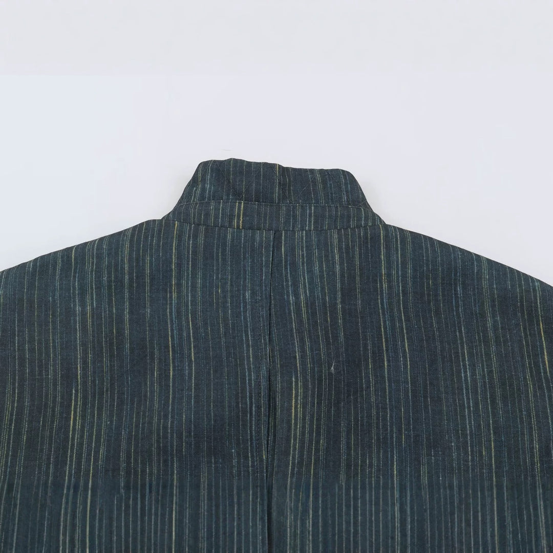 Women's Long Cut Blazer with Stand-up Collar and Patch Pockets Mune Fashion