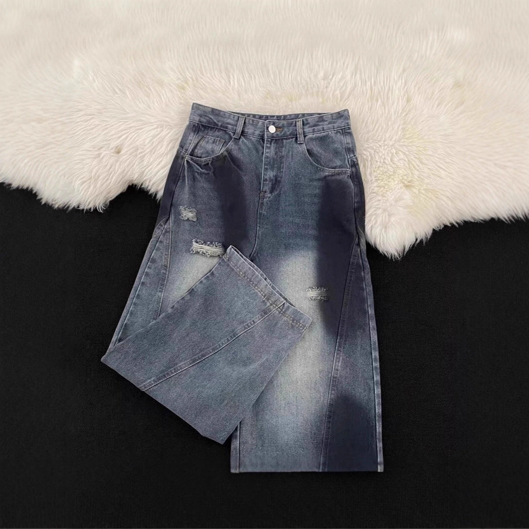 Women's Wide-Leg Destroyed Jeans Mune Fashion