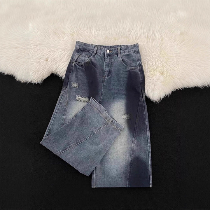Women's Wide-Leg Destroyed Jeans Mune Fashion