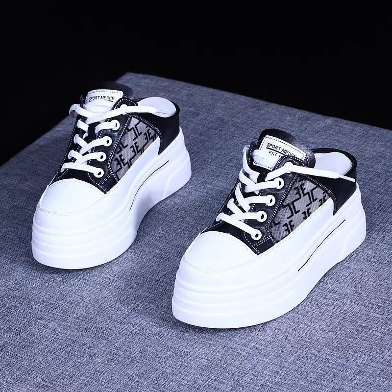 Women's Platform Sneakers with Fashionable Slingback Design and Breathable Upper Material Mune Fashion