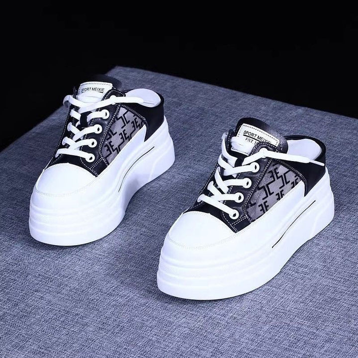 Women's Platform Sneakers with Fashionable Slingback Design and Breathable Upper Material Mune Fashion