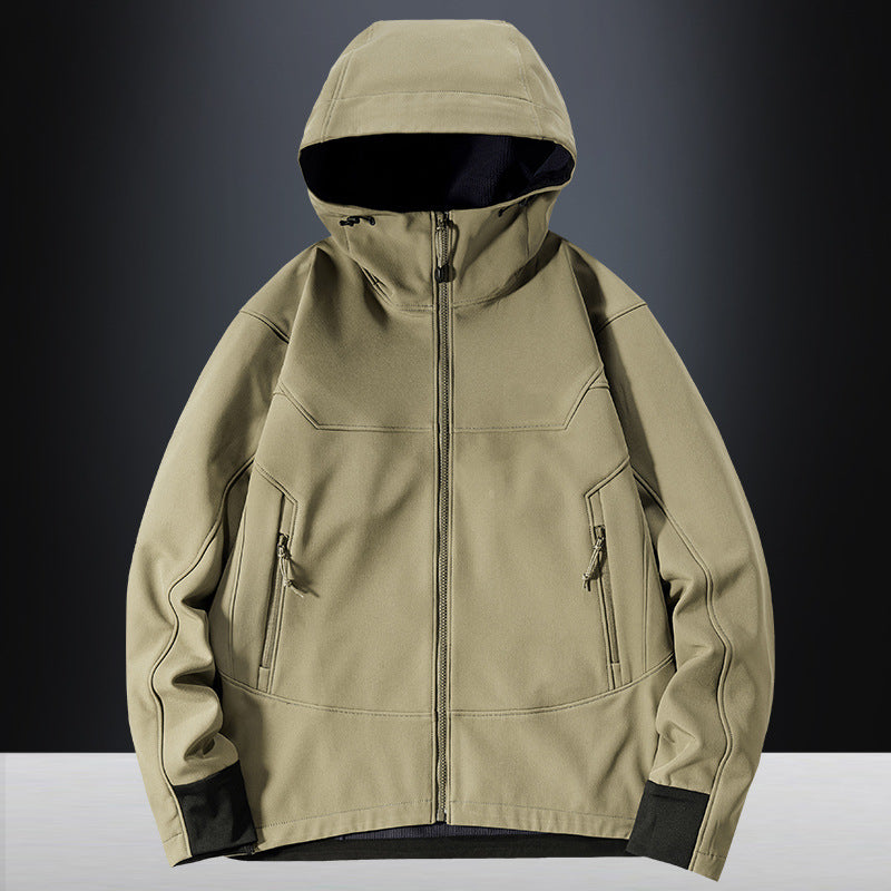 Men's Softshell Outdoor Jacket with windproof, breathable membrane and adjustable hood Mune Fashion
